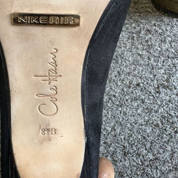 Cole Haan NikeAir Heels Pumps Womens Open Peep Toe Suede Career Business 8.5 B - Picture 9 of 9